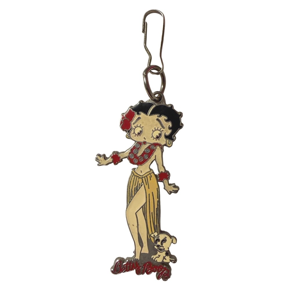 Betty Boop Hula Dancer Enamel Keychain 2003 PlastiColor 4174 Pudgy Dog Accessory